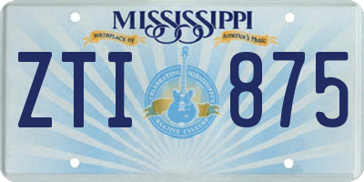 MS license plate ZTI875
