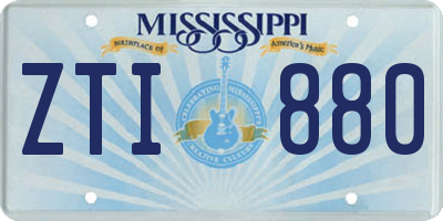 MS license plate ZTI880