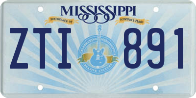 MS license plate ZTI891