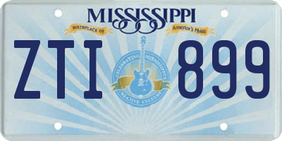 MS license plate ZTI899