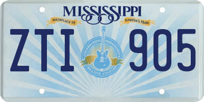 MS license plate ZTI905