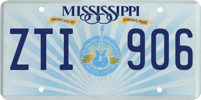 MS license plate ZTI906