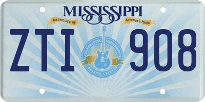 MS license plate ZTI908