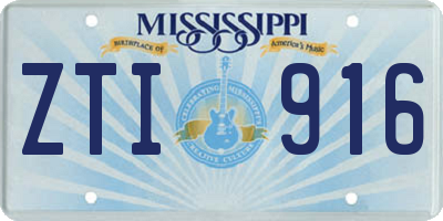MS license plate ZTI916