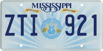 MS license plate ZTI921