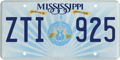 MS license plate ZTI925