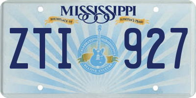MS license plate ZTI927