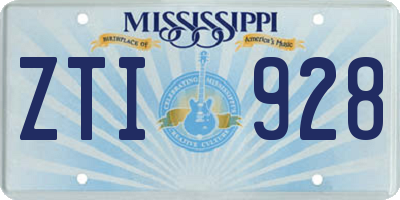 MS license plate ZTI928