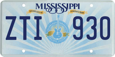MS license plate ZTI930