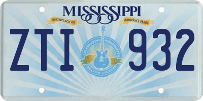 MS license plate ZTI932