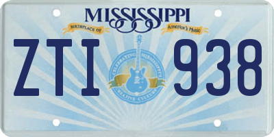 MS license plate ZTI938