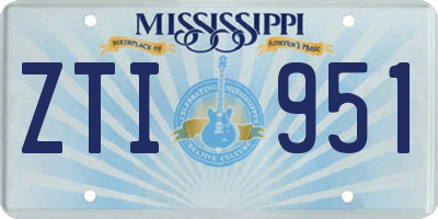 MS license plate ZTI951