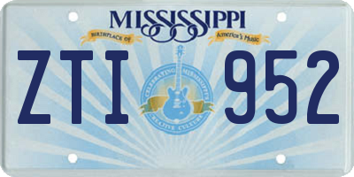 MS license plate ZTI952