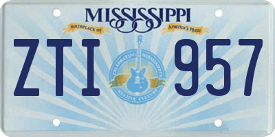 MS license plate ZTI957