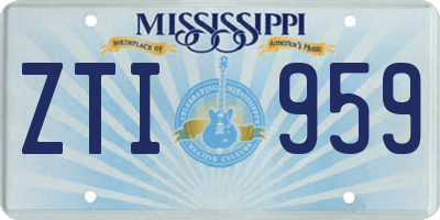 MS license plate ZTI959