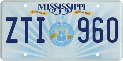MS license plate ZTI960