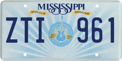 MS license plate ZTI961