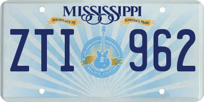MS license plate ZTI962