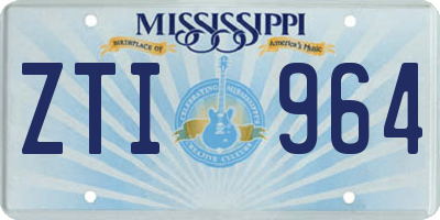 MS license plate ZTI964