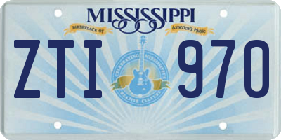 MS license plate ZTI970