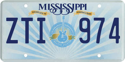 MS license plate ZTI974