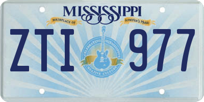MS license plate ZTI977