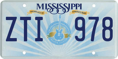 MS license plate ZTI978