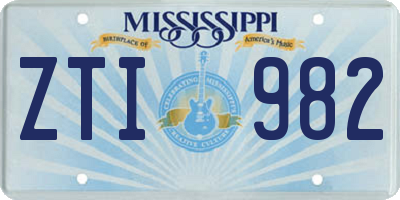 MS license plate ZTI982