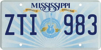 MS license plate ZTI983