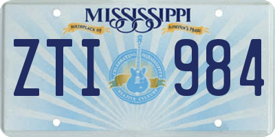 MS license plate ZTI984