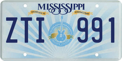 MS license plate ZTI991