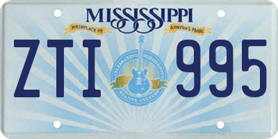 MS license plate ZTI995