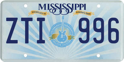 MS license plate ZTI996