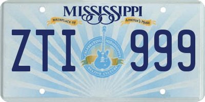 MS license plate ZTI999