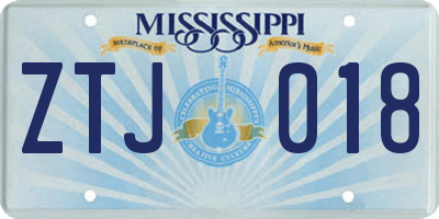 MS license plate ZTJ018