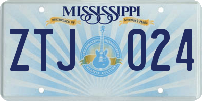 MS license plate ZTJ024