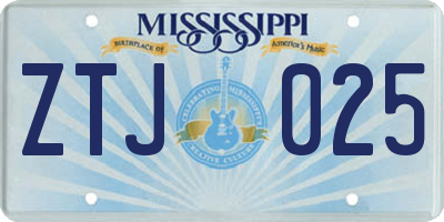 MS license plate ZTJ025
