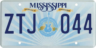 MS license plate ZTJ044