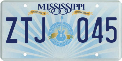 MS license plate ZTJ045