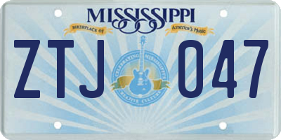 MS license plate ZTJ047