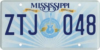 MS license plate ZTJ048