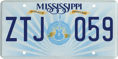 MS license plate ZTJ059
