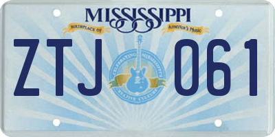 MS license plate ZTJ061