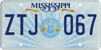 MS license plate ZTJ067