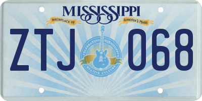 MS license plate ZTJ068