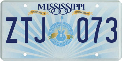MS license plate ZTJ073