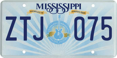 MS license plate ZTJ075
