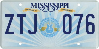 MS license plate ZTJ076