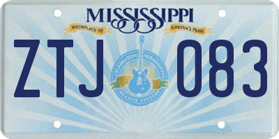 MS license plate ZTJ083
