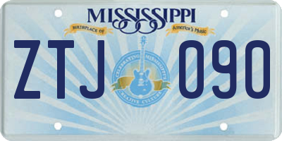 MS license plate ZTJ090